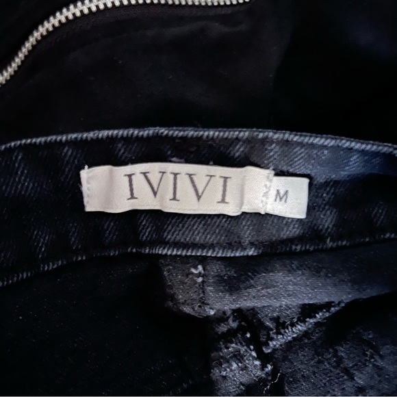 Black Denim Distressed Skirt - Picture 3 of 3